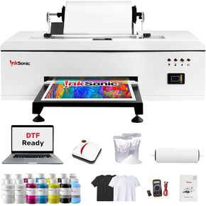 inksonic A3 DTF Printer ، C13 ، R1390 | آلة نقل DTF 13 بوصة ، طباعة ملابس مخصصة ، متوافقة مع مجموعة متعددة ، مباشرة إلى الفيلم ، نظام تداول الحبر الأبيض ونظافة السيارات