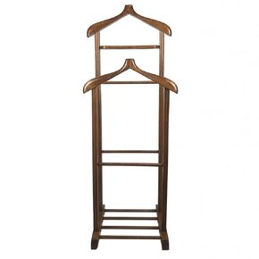 Hanger Butler | Wooden Valet Stand | Mute Butler Suit Hanger | Men's Coat Rack Organizer | Coat Stand | Valet Stand | Clothes Rack | Suit Stand