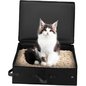Toyvian Portable Cat Litter Box for Travel Durable Oxford Design with Capacity Easy Outdoor Adventures and Convenient Storage