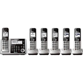 Panasonic KX-TGF375S + 1 KX-TGFA30S Handset (6 Handsets Total) Bluetooth Cordless Phone System with Dual Keypad (KX-TGF370S + 5, KX-TGF372S + 4, KX-TGF373S + 3, KX-TGF374S + 2) (Renewed)