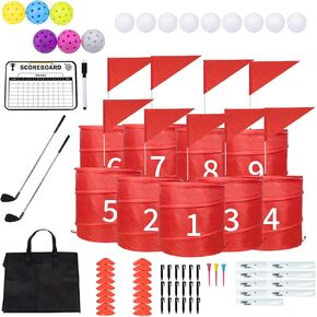9 Holes Backyard Golf Outdoor Game - Outdoor Yard Game for Golf Practice, Golf Chipping Game for Adults and Family,Lawn, Beach, Camping, Park