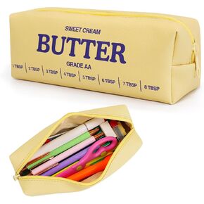 Funny Butter Sticks Soft Pencil Case Pouch College School Supplies, Pencil Box with Zipper for Teen Girls Boys Women Men Adults, Pen Bag Back to School Essentials Stationary Gift for Student Teacher