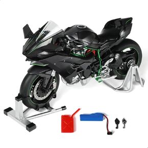 Risopen 1: 6 نموذج دراجة نارية لـ Kawasaki Ninja H2R Metal Die-Cast Motorycle Model مع Moto Moto Classic Collection Collection Collection للبالغين (أسود)