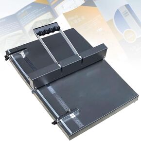 350mm Manual Folding Machine, A3 A4 Scoring Paper Folding Machine with Positioning Ruler and Non Slip Base, Desktop Heavy Duty Metal Paper Folder