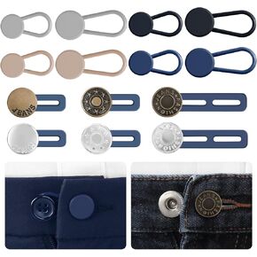 8PCS Button Extenders for Jeans, Pants Waistband Expanders, Instant Waist Extender Buttons for Women and Men, No Sew Jeans Waist Extension 1-1.4 Inches