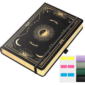 Plain Journal for Women Men, 192 Pages A5 Notebook Journal, Hardcover Notebook with 100Gsm Thick Pages, Leather Note Book for Writing, Travel, Business, Office, Prayer 5.7 x 8.3,Black
