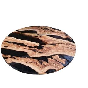 Round Wood & Epoxy Table, Epoxy Coffee Table & Dining Table, Living Room Table, Wave Effect Table, Table for Home Decoration, Resin Home Furniture, Best Gift (16" inch, 36" inches)
