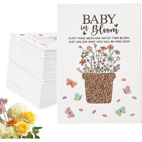 50Pcs Baby in Bloom Baby Shower Seed Packets - Baby Shower Party Favor Seed Envelopes with Clear Window Seed Organizer Storage for Gender Reveal Party (No Seeds Included)