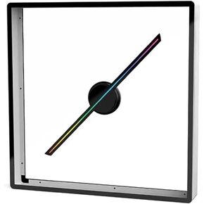 3D Hologram Projector Fan, with Cover WiFi Control 42cm Commercial Advertising Display Hologram Projector Transmit Picture Video Easy to Change Video(Gray)