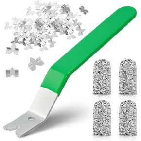 Glazier Push Points Setting Tool with 120 Glazier Points – Easy-Grip Handle for Framing Glass, Pictures, Cross Stitch & Wooden Sashes – Includes Rust-Resistant Iron/Zinc Push Points & 4 Finger Cots