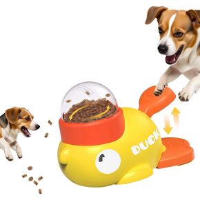 لعبة Pet Treat Dispenser Toy ، وحدة تغذية ألغاز الكلاب ، لعبة الكلب التفاعلي ، بطة علاج Duck Duck Treat Doup