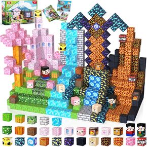 Goody King 200PCS Magnetic Building Blocks - Forest & Volcano Adventure Set, STEM Learning Toys for Kids Ages 3+, Strong Magnets, Creative Play, Gift for Boys & Girls