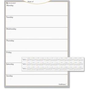 at-A-Glance AW503028 WallMates Self-Adhesive Dry Erase Weekly Planning Surface, 18 x 24