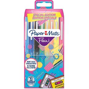 Paper Mate Flair Felt Tip Pens | Medium Point (0.7 mm) Marker Pens | Assorted Retro Colouring Pens | For Kids & Adult Colouring, Journalling & More | 12 Count