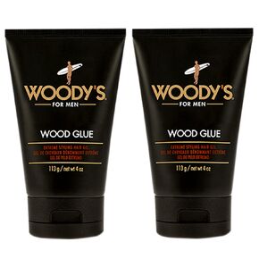 Woody’s Wood Glue Extreme Hold Hair Gel for Men, Long-Lasting Strong Hold, Non-Flaking, High Shine, Styling Gel for All Hair Types 4 oz