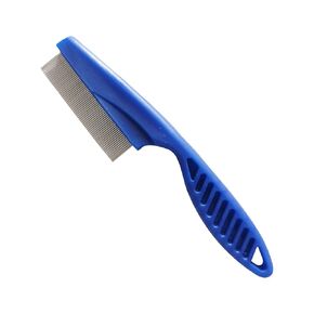 Rubber Handle Flea Comb, Cat And DogFine Tooth Dog Comb, Flea Removal Brush For Pet Grooming (Blue)