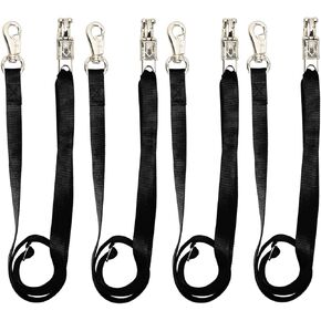 Cross Ties for Horse, 4 Pack Adjustable Nylon Cross Ties Horse Trailer Tie with Panic Snap and Bull Snap,Adjustable Length from 44.5-78.5 Inch,Black