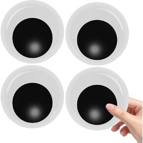 7 Inches Googly Eyes Self Adhesive, 2 PCS Black White Large Big Giant Wiggle Eyes for Crafts DIY Supplies Pranks Doll Decor Accessories Contacts Eyeballs Plastic Wiggly Fake Eye Wall Decorations