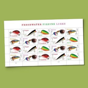 Freshwater Fishing Lures 2025 (Sheet of 20) First-Class Mail Forever Postage Stamps