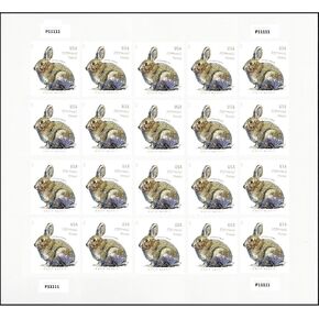 Brush Rabbit Design Additional Ounce Stamp Sheet