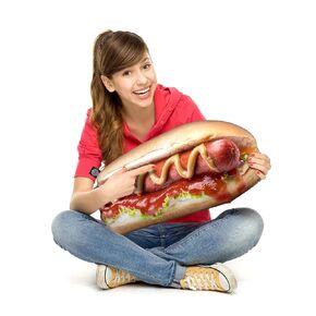 3D Designed Hot Dog Pillow, Soft Hotdog Food Pillow, Realistic Stuffed Hot Dog Custom Pillow, Squishy Hot Dog Personlized Pillow, Hotdog Plush Pillow Gift for Birthday & Graduation - 16" Small