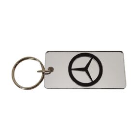 MercedesAuto Inspired Cosmetic Makeup Mirror Keychain (Silver)