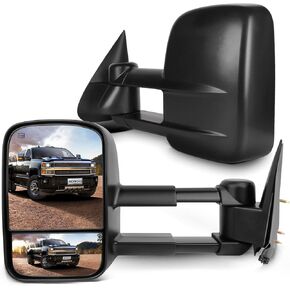 مرايا سحب SCITOO مناسبة لشاحنة Chevy لشاحنة بيك اب GMC 2003-2007 لـ Chevy لـ GMC لـ Silverado لـ Sierra Power ساخنة زوج مرايا تلسكوبية GM1320355 GM1321355