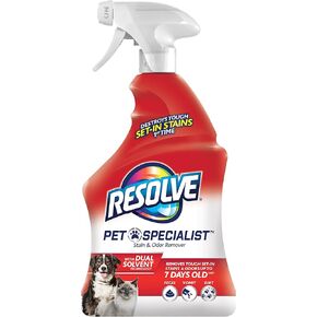 Resolve Pet Specialist Stain & Odor Remover Spray – Pet Stain and Odor Remover, Carpet Cleaner Solution for Dog and Cat Urine, 22Fl Oz