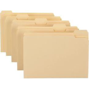 Office Depot® Brand Manila File Folders, 3/4" Expansion, 1/5 Cut, Letter Size, Pack Of 100 Folders