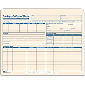 TOPS Employee Record Master File Jacket, 1-1/4 Inch Expandable, 11.75 x 9.5 Inches, Manila, 15-Pack (32801)