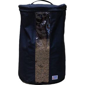 E-Z View Grain Bag | Color Black | Horse Stable Essential | Travel-Friendly Grain Bag | E-Z View Front Panel | Holds Week's Worth of Grain | Durable 1000D Cordura Material
