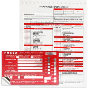 10Pack Formes Formes and Stickers-ملصقات فحص FMCSA السنوية ، وأشكال التفتيش السنوية للتفتيش السنوي ، والأشكال الخالية من الكربون 3 ، وشارات لاصق الألومنيوم الدائمة من FMCSA.