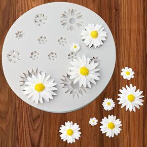 13-Cavity Daisy Small Flower Polymer Clay Molds – Reusable Silicone Miniature Molds for Jewelry Making, Cake Decor, Earrings & Crafts