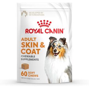Royal Canin Skin & Coat Supplement Soft Chews for Adult Dogs 8.47 oz (60 Count)