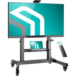 ONKRON Motorized TV Stand on Wheels for 50-100 Inch TVs up to 265 lbs - Tilting, Rolling TV Stand Adjustable Height with Remote TV Lift, max VESA 1000x600 Portable, Mobile TV Cart with Wheels Black