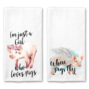 Just a Girl Who Loves Pigs and When Pigs Fly Floral Gift for Friend Set of 2