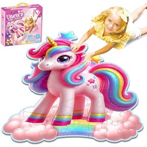 Unicorn Floor Puzzles for Kids Age 4-6, 45PCS Giant Floor Puzzles Educational Jigsaw Puzzles for Kids Unicorn Gifts for Girls 4 5 6 7 8 Years Old