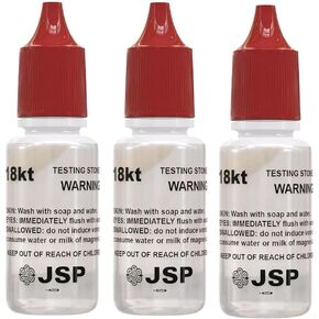 Waytest 18K Gold Testing Solution Purity Determiner Jewelry Scrap Precious Metal 3 Bottles