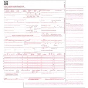 Health Insurance Claim Forms, New CMS-1500, HCFA (04/14 Medicare Approved 02/12 Version), 1-Part, 8.5" x 11" 24-lb Paper - 1 Package of 100 Sheets/Forms
