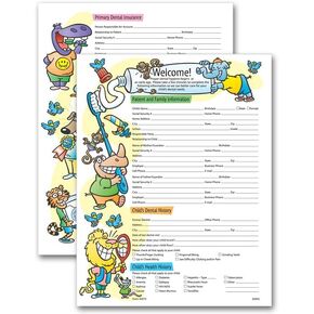 5Forms Two-Sided Registration & History Form Pediatric Dental 8 1/2 x 11" Qty 300