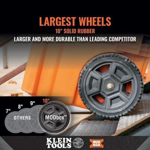 صندوق أدوات MODbox 54802 ميجا بايت من Klein Tools، نظام تخزين أدوات معياري مع تركيب جانبي، عجلات مطاطية 10 بوصة، مقبض قابل للإزالة in Saudi Arabia