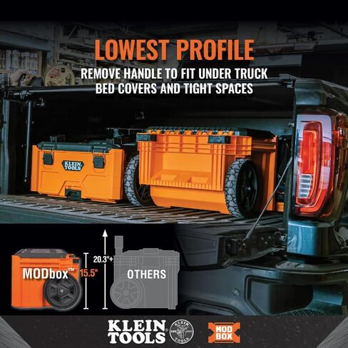 صندوق أدوات MODbox 54802 ميجا بايت من Klein Tools، نظام تخزين أدوات معياري مع تركيب جانبي، عجلات مطاطية 10 بوصة، مقبض قابل للإزالة in Saudi Arabia