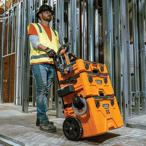 صندوق أدوات MODbox 54802 ميجا بايت من Klein Tools، نظام تخزين أدوات معياري مع تركيب جانبي، عجلات مطاطية 10 بوصة، مقبض قابل للإزالة in Saudi Arabia