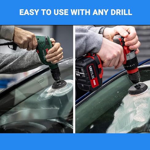 Glass Polish 21005 DIY Windshield Polishing Kit for Electric Drills - Restore Clarity to Windshields and Auto Glass Surfaces in Saudi Arabia