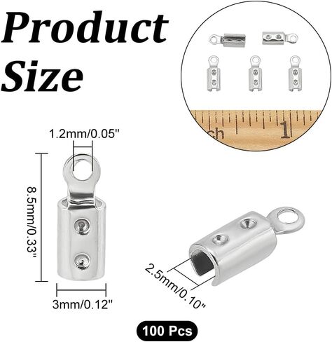 UniCraftale حوالي 100pcs قابلة للطي ينتهي الصعود نهايات الطية على الأطراف السلك 2.5 مم الداخلية DIA TERMINATORS CLAMP CLAMP TIPS مجوهر in Kuwait