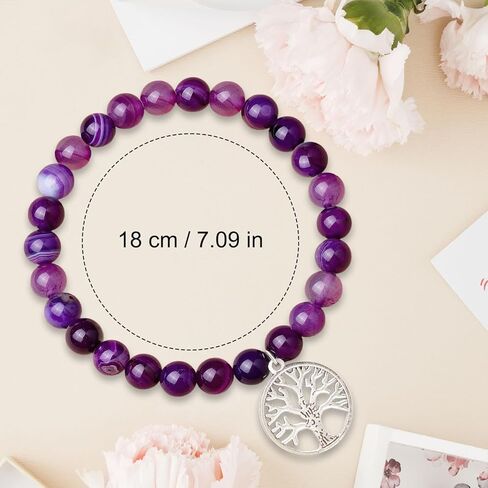 Tillfuru Birthday Gifts for Women, Happy Sweet Natural Stone Bracelet for Woman Teen Girls Daughter Granddaughter Niece Bestie Friends Mom for Birthday Valentines' day Christmas Gifts, no gemstone in Kuwait