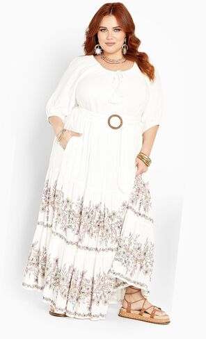 Aveology womens Avenue Plus Size Maxi Angel Tiered Dress in Saudi Arabia