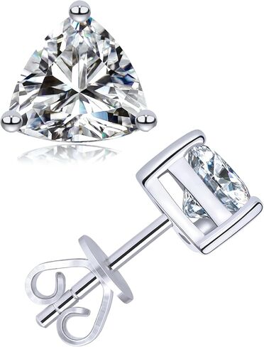 Moissanite Stud Earrings for Women Men, Nickel Free S925 Sterling Silver Hypoallergenic Earrings, 1ct - 2ct D Color VVS1 Clarity Brilliant Round Cut Lab Created Diamond Earring Set Promise Birthday Christmas Gift (Classic 6 prong, 1 carats-(0.5ct*2)-5mm) in Saudi Arabia