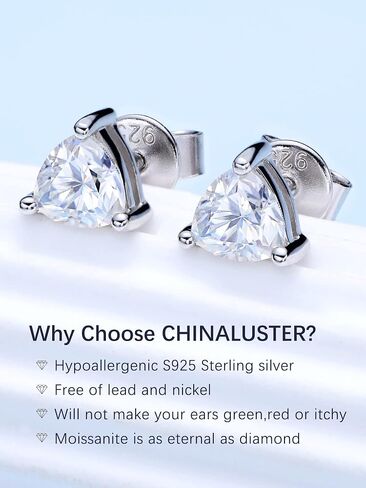 Moissanite Stud Earrings for Women Men, Nickel Free S925 Sterling Silver Hypoallergenic Earrings, 1ct - 2ct D Color VVS1 Clarity Brilliant Round Cut Lab Created Diamond Earring Set Promise Birthday Christmas Gift (Classic 6 prong, 1 carats-(0.5ct*2)-5mm) in Saudi Arabia
