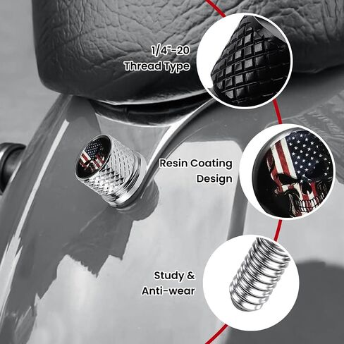 برغي مقعد حاجز مخرش من الفولاذ المقاوم للصدأ 1/4"-20 خيط متوافق مع 1996-2023 Harley Sportster Dyna Softail Touring CVO- هيكل عظمي أمريكي in Kuwait